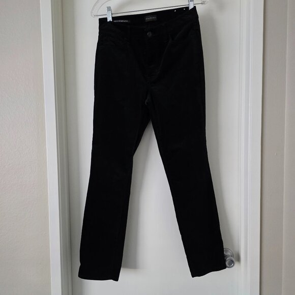 Talbots Velveteen Straight Leg Pant Black Velvet Holiday Party Cocktail Size 4P - Picture 1 of 7